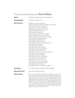 The Harvard International Journal of Press/Politics