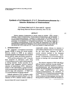 Selective Reduction of Trinitrotoluene