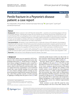 Penile Fracture in a Peyronie's Disease Patient