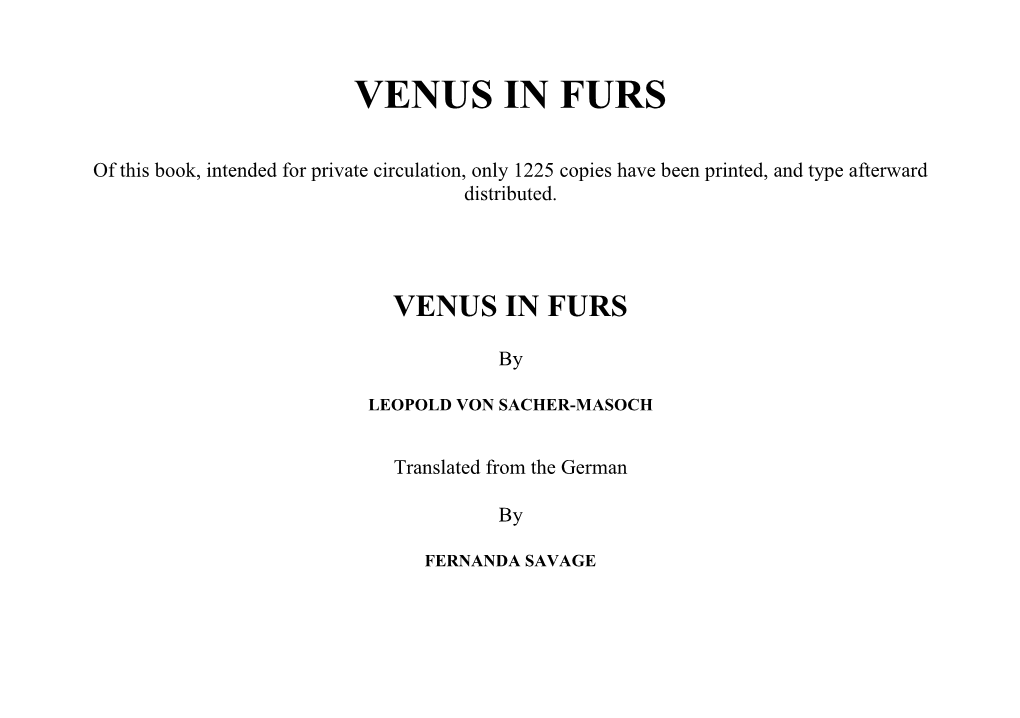 Venus in Furs