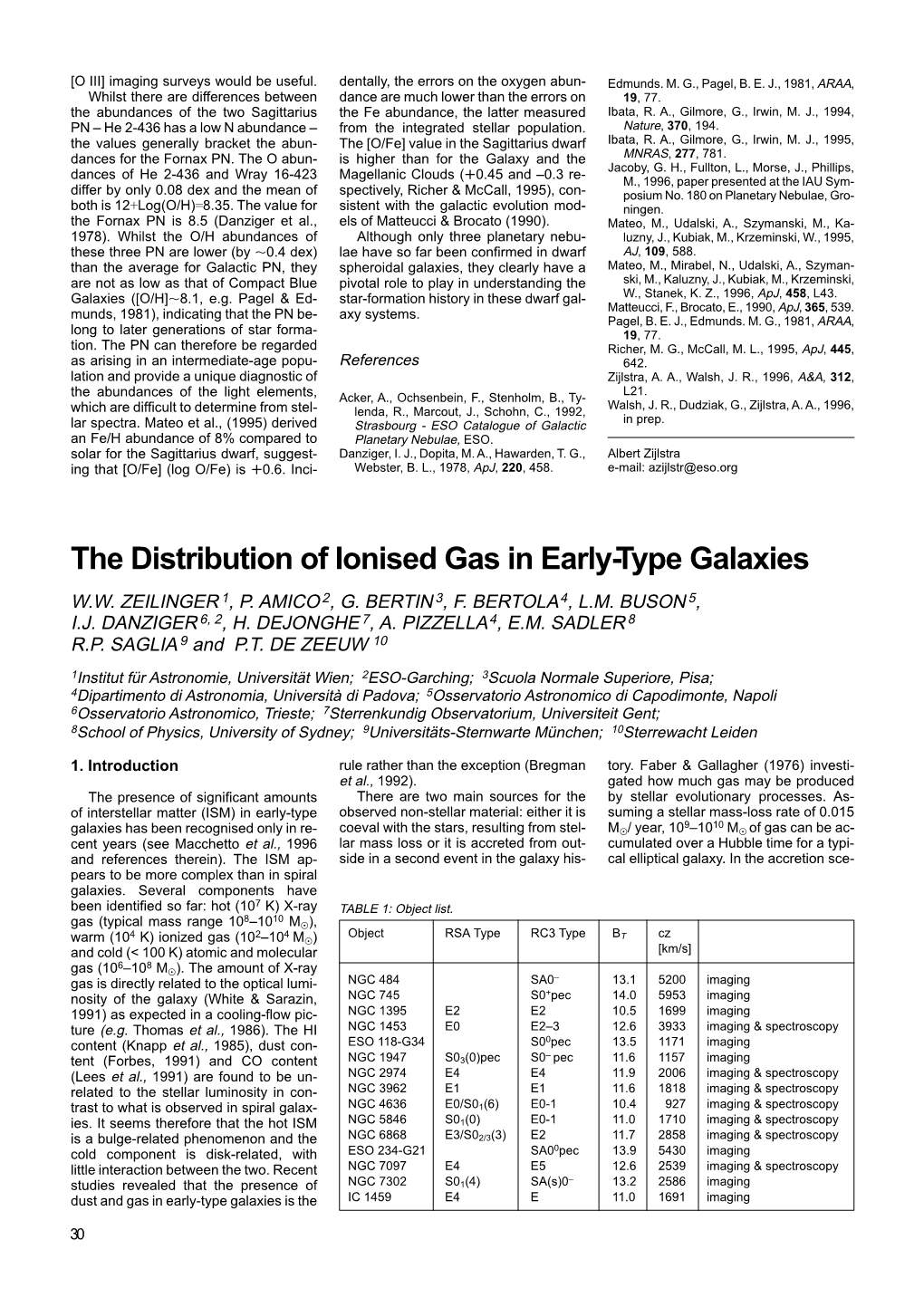 The Distribution of Ionised Gas in Early-Type Galaxies