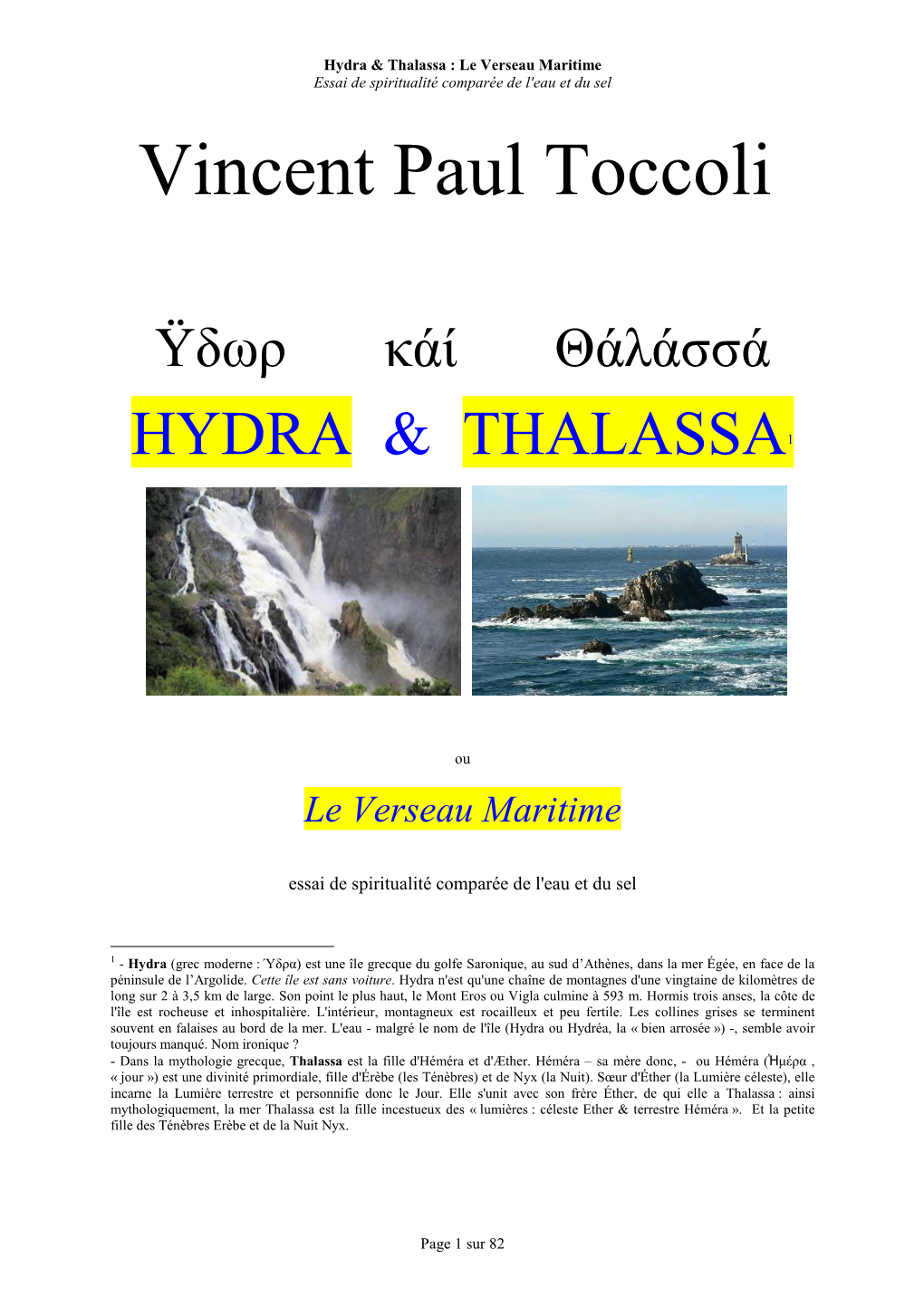 Hydra & Thalassa Le Verseau Maritime