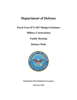 (FY) 2017 Budget Estimates Military Construction Family Housing