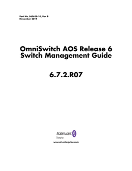 Omniswitch AOS Release 6 Switch Management Guide