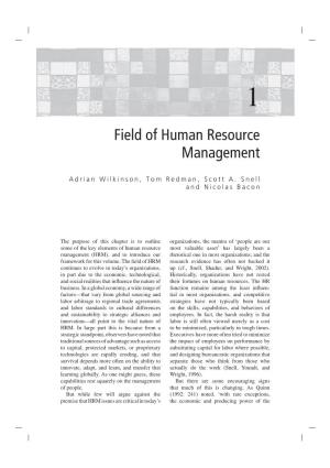 Field of Human Resource Management