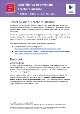 Secret Mission: Teacher Guidance the Hook Alex Rider Secret