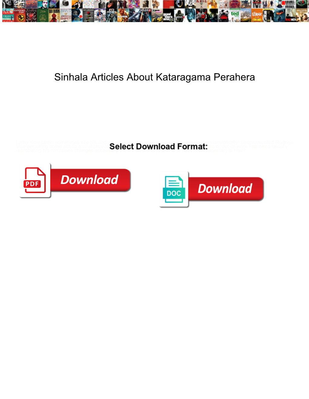 Sinhala Articles About Kataragama Perahera