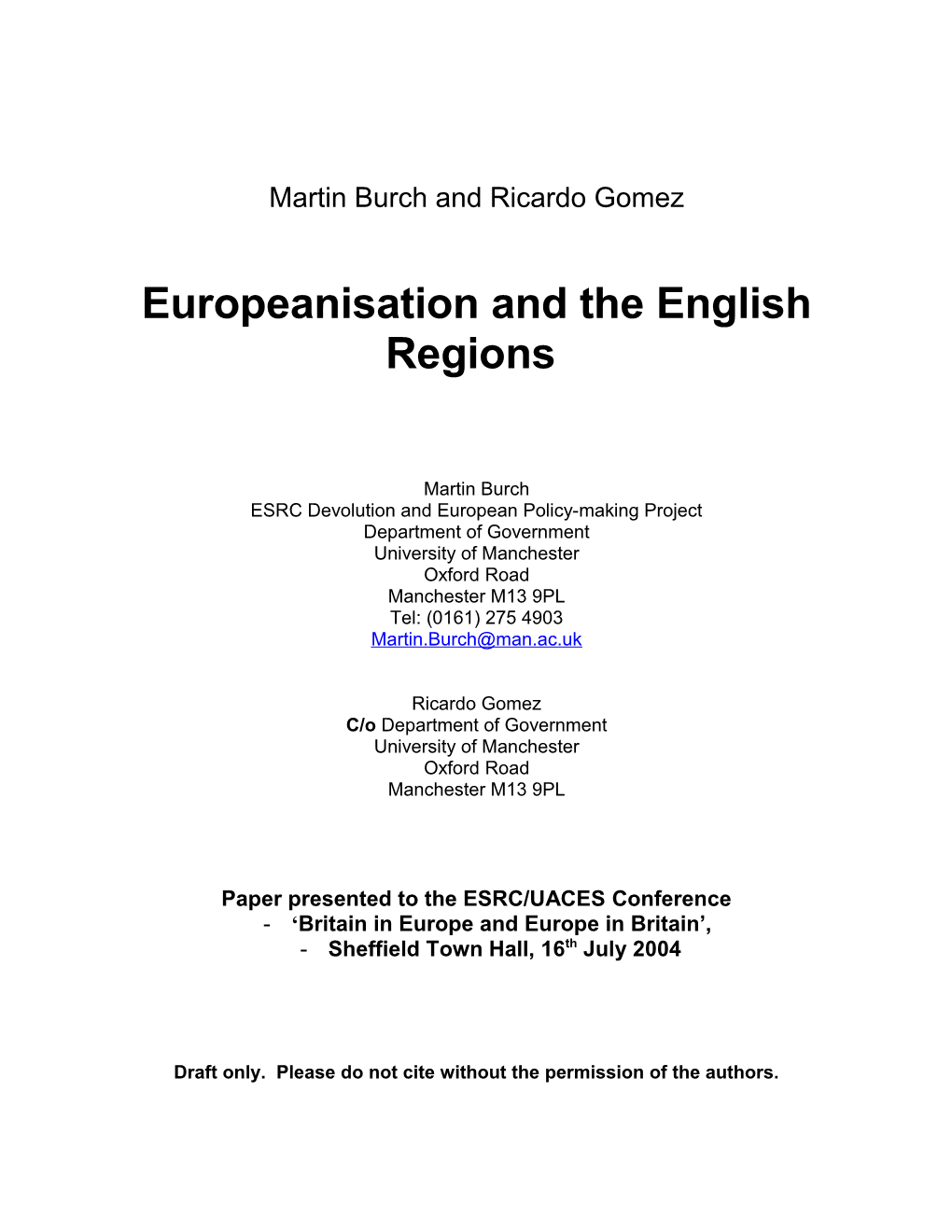 Chapter 4 - Before and After Devolution - the English Regions (8K)