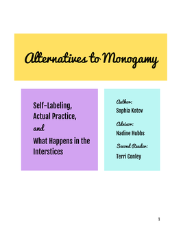 Alternatives to Monogamy