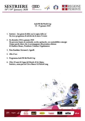Audi FIS Ski World Cup 18 - 19 Gennaio 2020