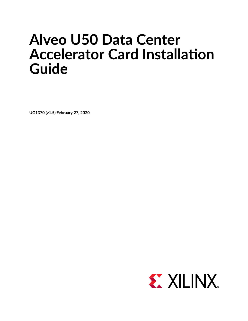 Alveo U50 Data Center Accelerator Card Installation Guide