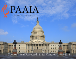 Congressional Scorecard | 114Th Congress, 2015-2016 Table of Contents