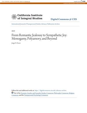 From Romantic Jealousy to Sympathetic Joy: Monogamy, Polyamory, and Beyond Jorge N