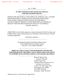 No. 17-1669 in the UNITED STATES COURT of APPEALS for THE