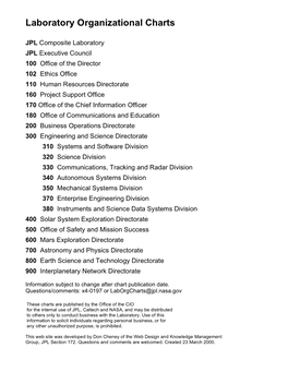 Laboratory Organizational Charts