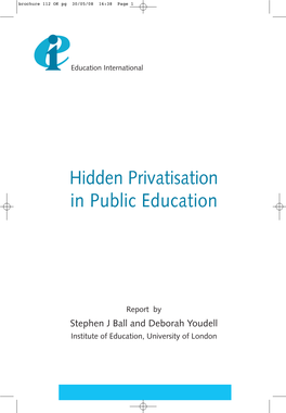 Hidden Privatisation in Public Education