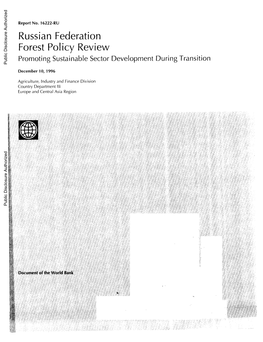 Russian Federation Forest Policy Review