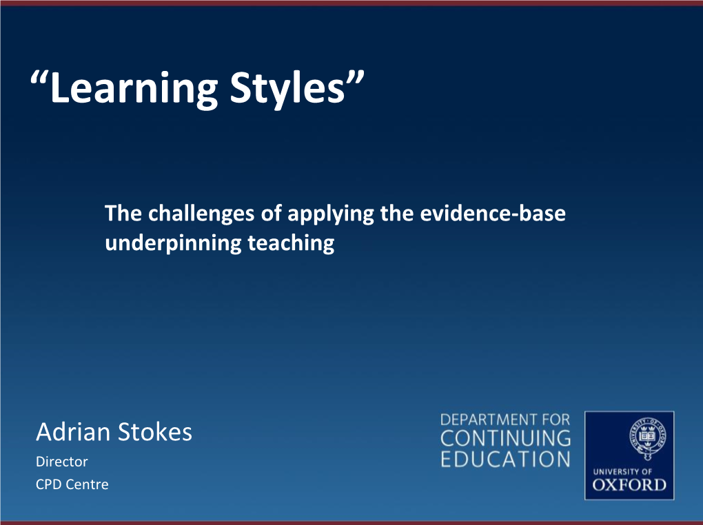 Learning Styles”