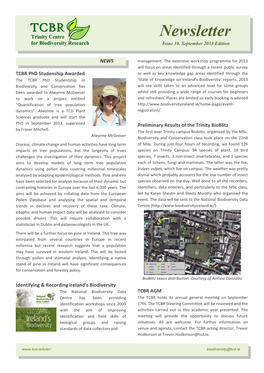 Newsletter for Biodiversity Research Issue 10