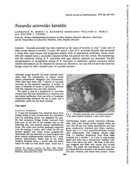 Nocardia Asteroides Keratitis