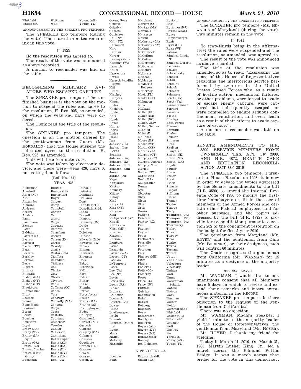 Congressional Record—House H1854