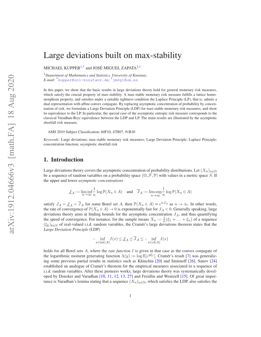 Large Deviations Built on Max-Stability