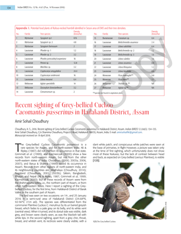 Recent Sighting of Grey-Bellied Cuckoo Cacomantis Passerinus in Hailakandi District,Copy Assam Amir Sohail Choudhury