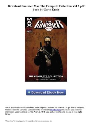 Download Punisher Max the Complete Collection Vol 2 Pdf Book by Garth Ennis