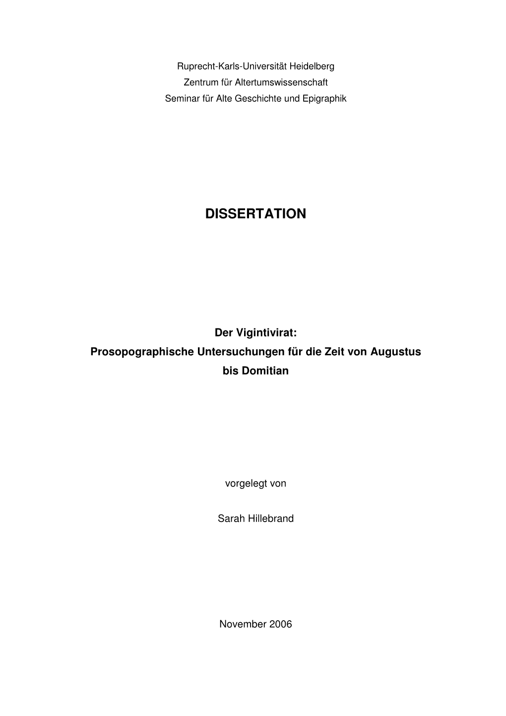 Dissertation