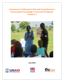 Assessment of Adolescent Girls and Young Women's Contraceptive