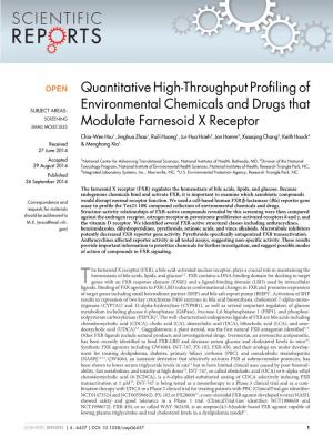 Quantitative High-Throughput Profiling of Environmental Chemicals and Drugs That Modulate Farnesoid X Receptor