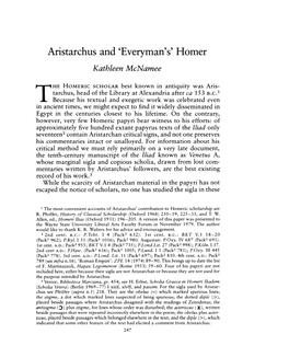 Aristarchus and 'Everyman's' Homer , Greek, Roman and Byzantine Studies, 22:3 (1981:Autumn) P.247