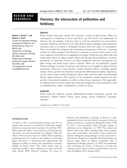 Florivory: the Intersection of Pollination and Herbivory