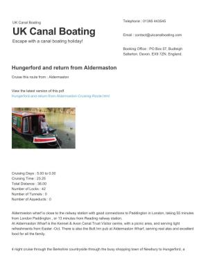 Hungerford and Return from Aldermaston | UK Canal Boating