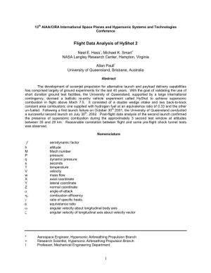 Flight Data Analysis of the HYSHOT Flight #2 Scramjet