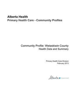 Wetaskiwin County Health Data and Summary