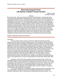 Reconstructing the Farm: Life Stories of Dutch Female Farmers