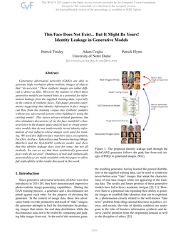 Identity Leakage in Generative Models