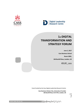 1St DIGITAL TRANSFORMATION and STRATEGY FORUM