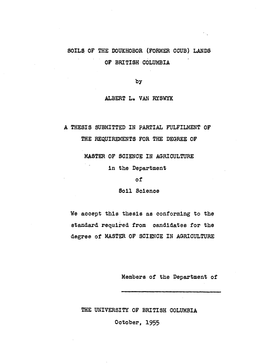 Soils of the Doukhobor (Former Coub) Lands Of