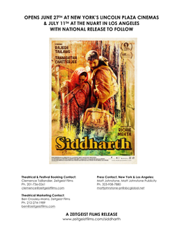 SIDDHARTH a Film by Richie Mehta