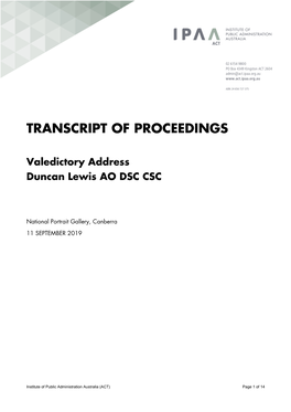 Transcript of Proceedings