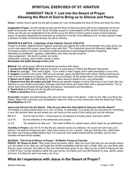 Fr Sam 2-20 Handouts Spiritual Exercise