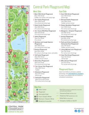 Central Park Playground Map West Side East Side 1