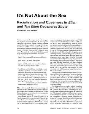 It's Not About the Sex Ization and Queerness in Ellen and the Ellen Degeneres Show