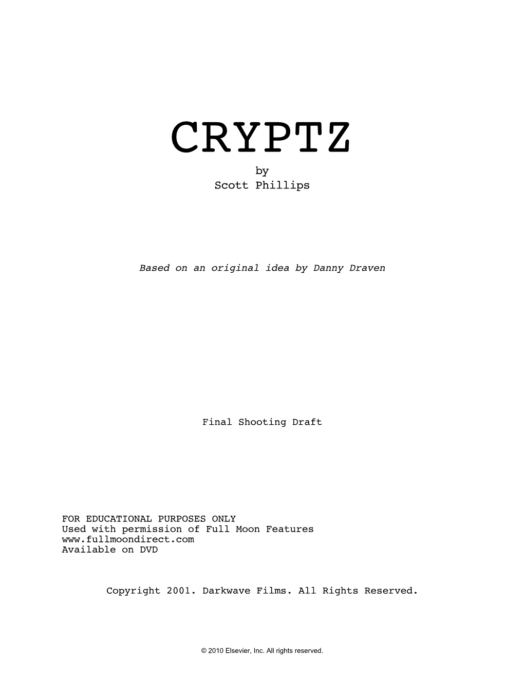CRYPTZ by Scott Phillips