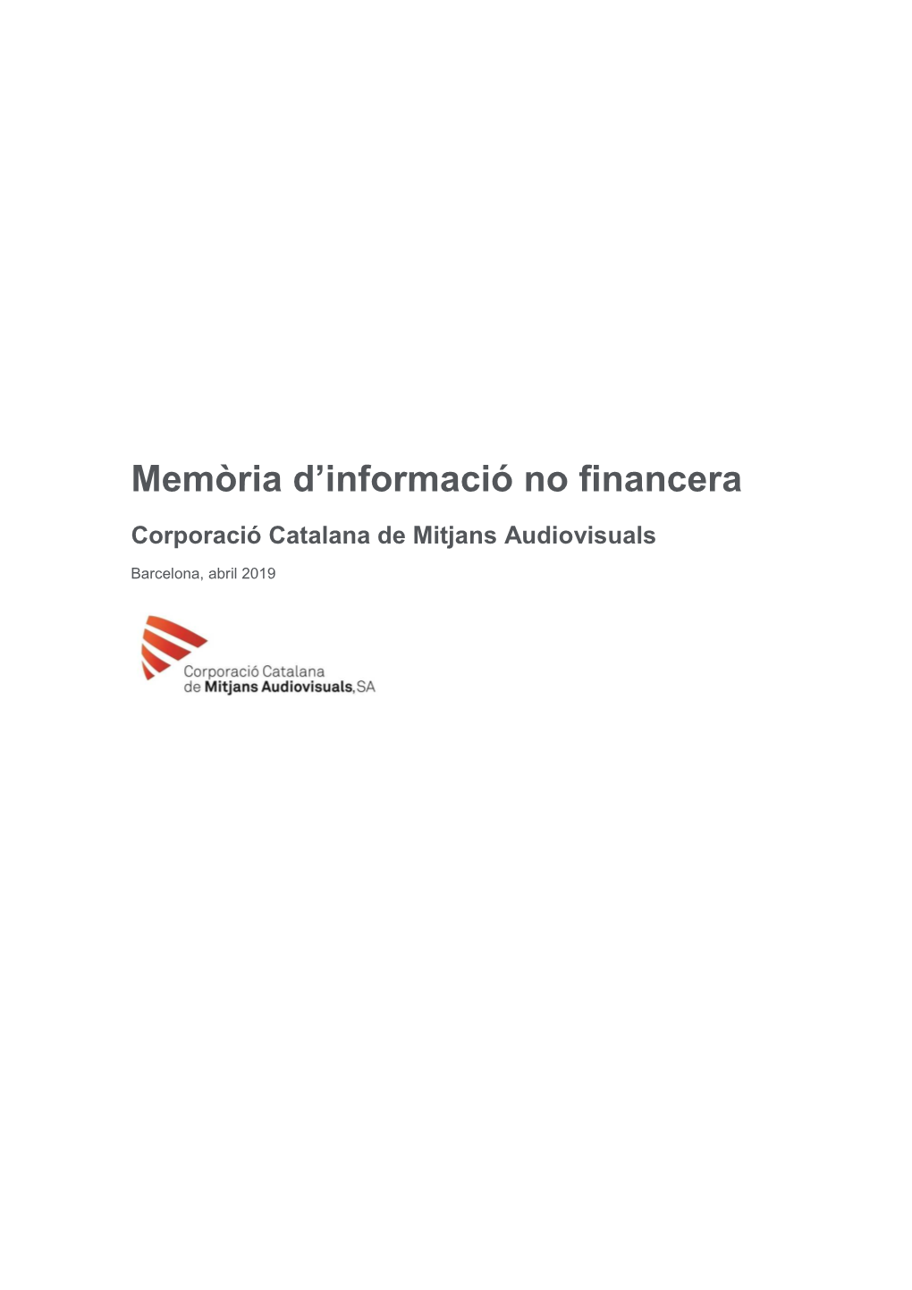 Memòria D'informació No Financera