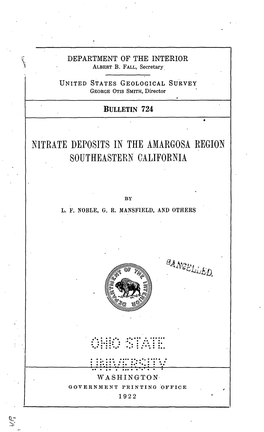 Nitrate Deposits in the Amargosa Region Southeastern California