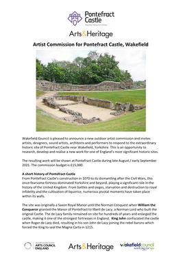 Artist Commission for Pontefract Castle, Wakefield