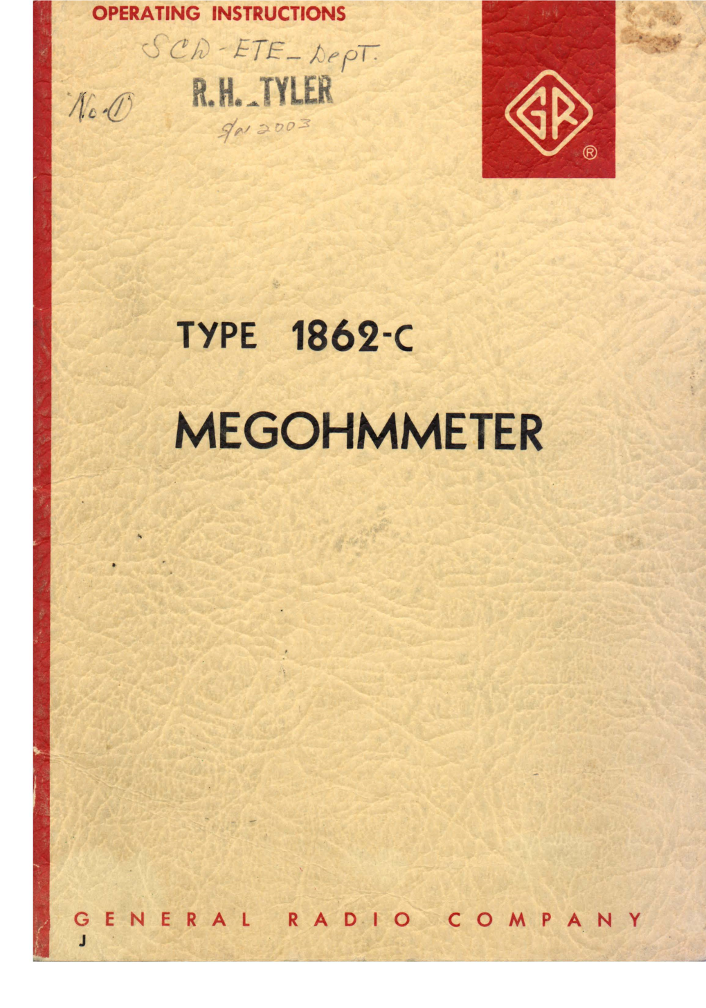 1862-C Megohmmeter, Manual